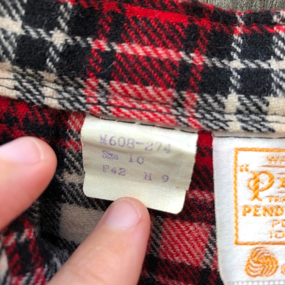 Pendleton Vintage 1950s Turnabout Skirt Virgin Wool Red Plaid Pleated Size S - Picture 14 of 15